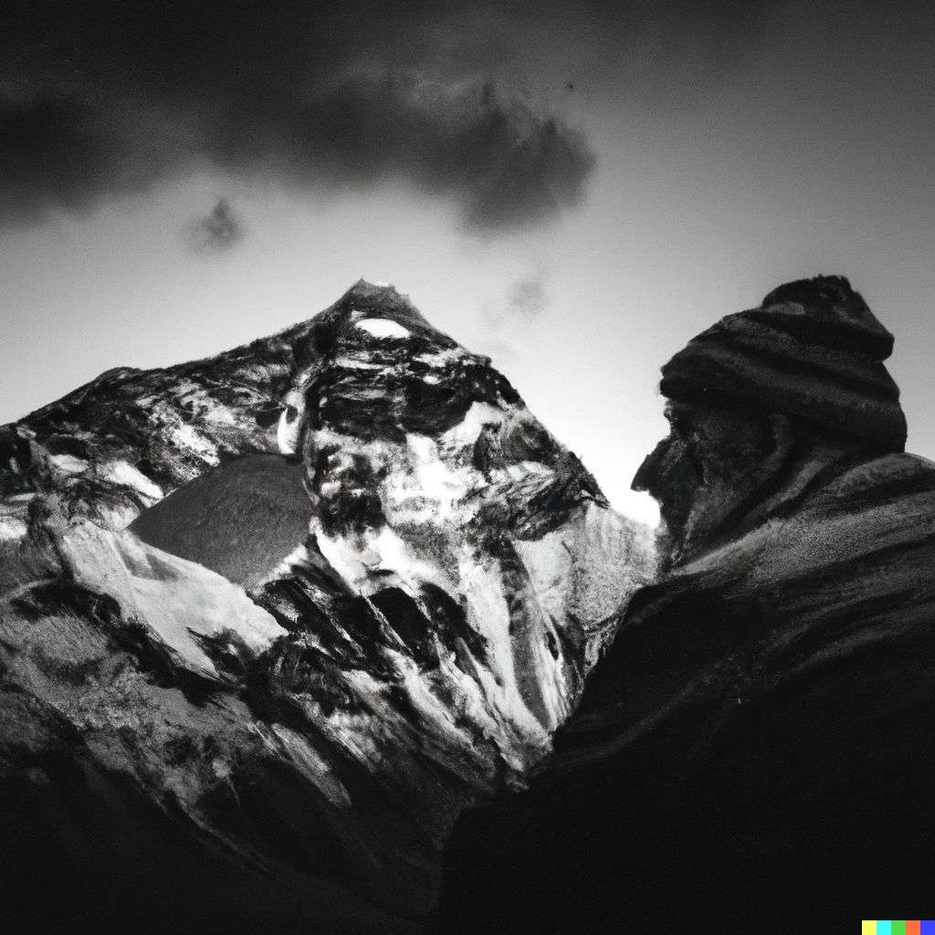 someone gazing at Mount Everest, photograph taken by Lee Jeffries